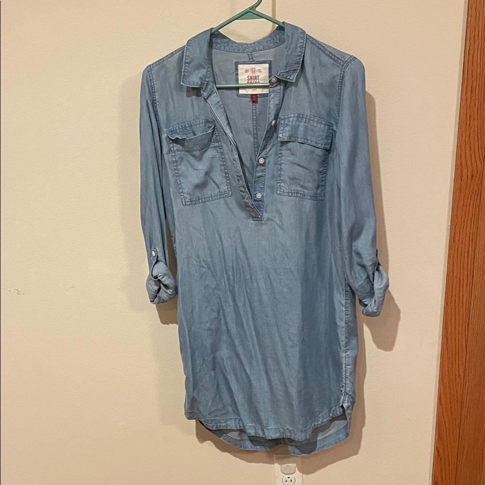 Denim Blue Shirt Dress